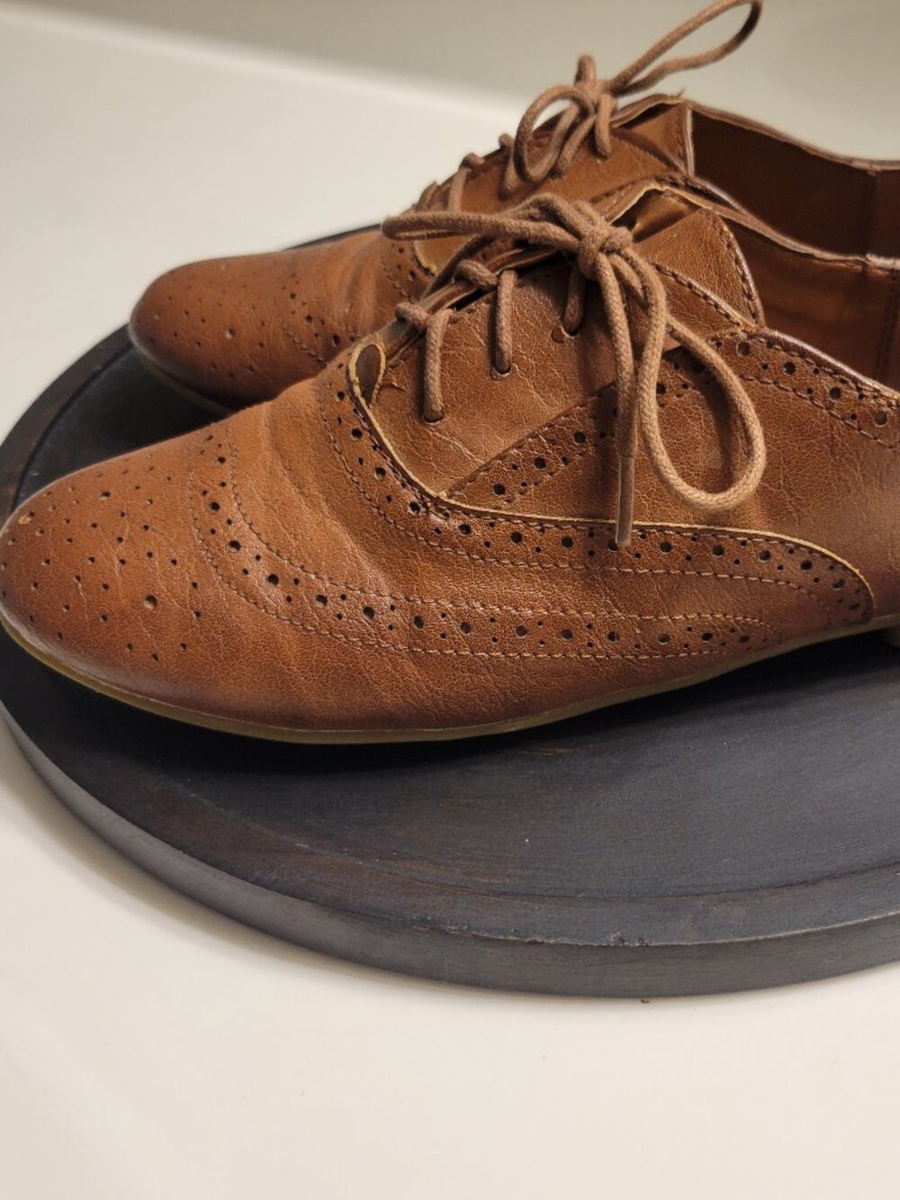Madden Girl Tremor Brown/Cognac Lace-Up Oxford Loafers Size 6